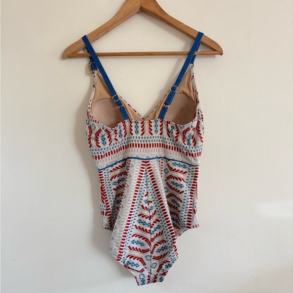 Dolores Cortés Pasarela Metallic Tribal Print One-Piece Swimsuit M - Picture 7 of 7